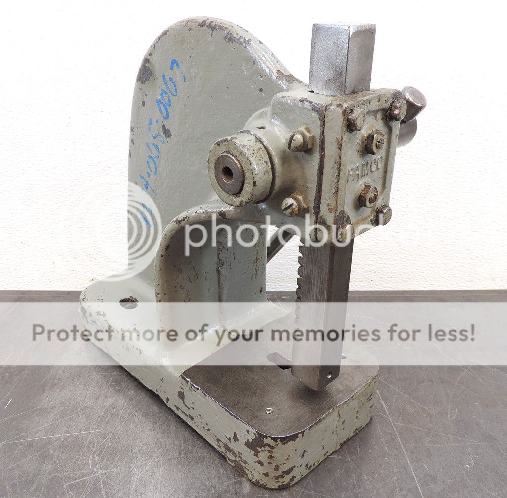 FAMCO MODEL E ARBOR PRESS 3/4 TON BENCHTOP RACK AND PINION LEVER PRESS USED eBay